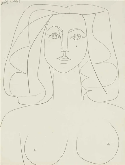 Portrait De Femme / 1946 / Pencil on paper