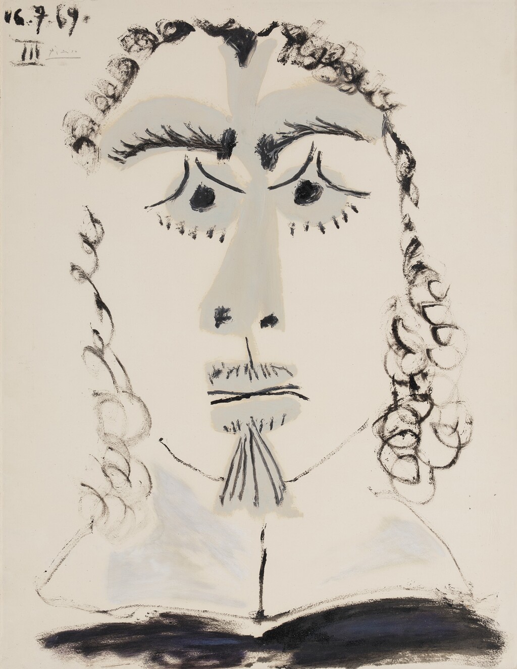 Tête D'Homme / 1969 / Oil on paper